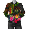 FUNSTUFFPRINT Bomber Jacket Niue Polynesian – Hibiscus and Banana Leaves 3D Bomber Jacket