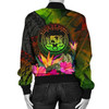 FUNSTUFFPRINT Bomber Jacket Polynesian Hawaii Polynesian Personalised – Hibiscus and Banana Leaves 3D Bomber Jacket