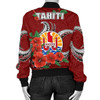 FUNSTUFFPRINT Bomber Jacket Tahiti Polynesian Hibiscus Coat of Arm Red 3D Bomber Jacket