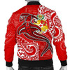 FUNSTUFFPRINT Bomber Jacket Tonga – Red Shark Polynesian Tattoo 3D Bomber Jacket