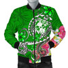 FUNSTUFFPRINT Bomber Jacket Tonga – Turtle Plumeria (Green) 3D Bomber Jacket