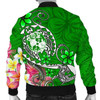 FUNSTUFFPRINT Bomber Jacket Tonga – Turtle Plumeria (Green) 3D Bomber Jacket