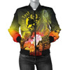 FUNSTUFFPRINT Bomber Jacket Tonga Custom Personalised – Humpback Whale with Tropical Flowers (Yellow) 3D Bomber Jacket