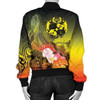 FUNSTUFFPRINT Bomber Jacket Tonga Custom Personalised – Humpback Whale with Tropical Flowers (Yellow) 3D Bomber Jacket
