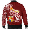 FUNSTUFFPRINT Bomber Jacket Tonga Personalised – Tonga Coat Of Arms With Polynesian Patterns 3D Bomber Jacket