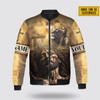 FUNSTUFFPRINT Personalized Name Christian Jesus Lion Bomber Jacket For Men Women 3D Bomber Jacket