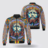 FUNSTUFFPRINT Personalized Name Christian Jesus Christ Bomber Jacket For Men Women 3D Bomber Jacket