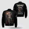 FUNSTUFFPRINT Jesus Christ Lion Of Judah Knight Warrior Bomber Jacket - Christian Bomber Shirts for Men and Women 3D Bomber Jacket
