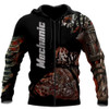 FUNSTUFFPRINT Mechanic 3D Hoodie Black  3D Hoodie and Zip Hoodie