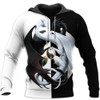 FUNSTUFFPRINT Dragon Couple Yin Yang 3D All Over Hoodie Black And White  3D Hoodie and Zip Hoodie