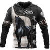 FUNSTUFFPRINT Horse 3D All Over Printed Hoodie Love Horse Black Leather   3D Hoodie and Zip Hoodie