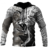 FUNSTUFFPRINT Lion Warrior Armor 3D All Over Printed Viking   3D Hoodie and Zip Hoodie