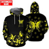 FUNSTUFFPRINT Customized Name Butterfly All Over Printed 3D Hoodie and Zip Hoodie