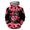FUNSTUFFPRINT Cardinal Rainbow Sunflower 3D Hoodie and Zip Hoodie