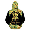 FUNSTUFFPRINT Sunflower Teddy Bear  3D Hoodie and Zip Hoodie