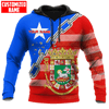 FUNSTUFFPRINT  Personalized Name Puerto Rico  3D Hoodie and Zip Hoodie