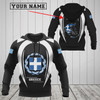 FUNSTUFFPRINT Customize Greece Map & Coat Of Arms 3D Hoodie and Zip Hoodie