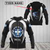 FUNSTUFFPRINT Customize Greece Map & Coat Of Arms 3D Hoodie and Zip Hoodie
