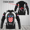 FUNSTUFFPRINT Customize Croatia Map & Coat Of Arms  3D Hoodie and Zip Hoodie