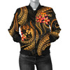 FUNSTUFFPRINT Bomber Jacket Tonga Polynesian Gold Plumeria 3D Bomber Jacket