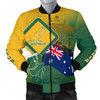 FUNSTUFFPRINT Bomber Jacket- Aus Flag and Coat Of Arms Jacket Kangaroo and Koala Sign – Men 3D Bomber Jacket
