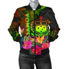 FUNSTUFFPRINT Bomber Jacketamoa Polynesian – Hibiscus and Banana Leaves 3D Bomber Jacket