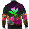 FUNSTUFFPRINT Polynesian Hawaii Kanaka Maoli Men’s Bomber Jacket – Summer Hibiscus 3D Bomber Jacket