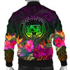 FUNSTUFFPRINT Polynesian Hawaii Men’s Bomber Jacket – Summer Hibiscus 3D Bomber Jacket