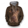 FUNSTUFFPRINT Chocolate Labrador Face Shirts  3D Hoodie and Zip Hoodie