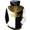 FUNSTUFFPRINT  Horus Egyptian God Black And White  3D Hoodie and Zip Hoodie