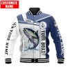 FUNSTUFFPRINT Custom name Tuna fishing Catch and Release D Design Fishing 3D Baseball Jacket S3VJ-10017