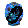 FUNSTUFFPRINT Aboriginal Naidoc Week Blue Turtle Lizard 3D Baseball Jacket S3VJ-10038