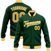 FUNSTUFFPRINT Custom Green Gold-White Bomber Full-Snap Varsity Letterman Jacket 3D Baseball Jacket