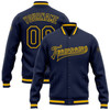 FUNSTUFFPRINT Custom Navy Navy-Gold Bomber Full-Snap Varsity Letterman Jacket 3D Baseball Jacket