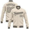 FUNSTUFFPRINT Custom Cream Cream-Black Bomber Full-Snap Varsity Letterman Jacket 3D Baseball Jacket