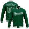 FUNSTUFFPRINT Custom Kelly Green Kelly Green-White Bomber Full-Snap Varsity Letterman Jacket 3D Baseball Jacket