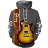 FUNSTUFFPRINT  Electric Guitar Art  3D Hoodie and Zip Hoodie