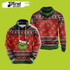 FUNSTUFFPRINT  Grinch Christmas Pattern Red Grinch  3D Hoodie and Zip Hoodie