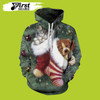 FUNSTUFFPRINT Dog Christmas All Over Printed Unisex  3D Hoodie and Zip Hoodie