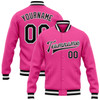 FUNSTUFFPRINT Custom Pink Black-White Bomber Full-Snap Varsity Letterman Jacket 3D Baseball Jacket