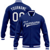 FUNSTUFFPRINT Custom Royal White Bomber Full-Snap Varsity Letterman Jacket 3D Baseball Jacket