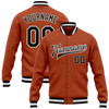 FUNSTUFFPRINT Custom Texas Orange Black-White Bomber Full-Snap Varsity Letterman Jacket 3D Baseball Jacket