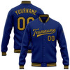 FUNSTUFFPRINT Custom Royal Old Gold-Black Bomber Full-Snap Varsity Letterman Jacket 3D Baseball Jacket