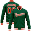 FUNSTUFFPRINT Custom Kelly Green Orange-White Bomber Full-Snap Varsity Letterman Jacket 3D Baseball Jacket