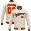 FUNSTUFFPRINT Custom Cream Orange-Black Bomber Full-Snap Varsity Letterman Jacket 3D Baseball Jacket