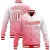 FUNSTUFFPRINT Custom Red White 3D Pattern Design Bomber Full-Snap Varsity Letterman Jacket 3D Baseball Jacket