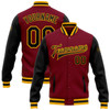 FUNSTUFFPRINT Custom Crimson Black-Gold Bomber Full-Snap Varsity Letterman Two Tone Jacket 3D Baseball Jacket
