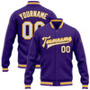 FUNSTUFFPRINT Custom Purple White-Gold Bomber Full-Snap Varsity Letterman Jacket 3D Baseball Jacket