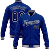 FUNSTUFFPRINT Custom Royal Navy-White Bomber Full-Snap Varsity Letterman Jacket 3D Baseball Jacket