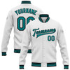 FUNSTUFFPRINT Custom White Teal-Black Bomber Full-Snap Varsity Letterman Jacket 3D Baseball Jacket